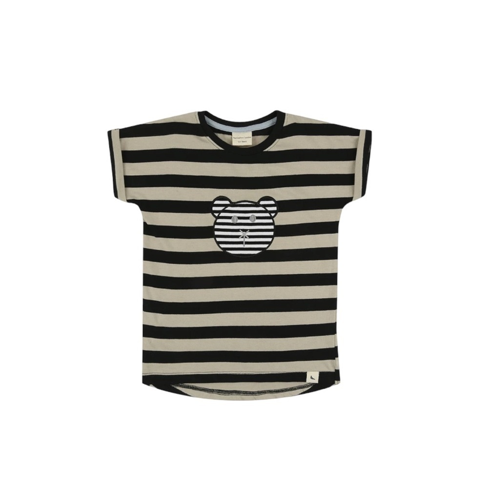 Turtledove London Long Length Tee Stripe Character Applique Size 3/4